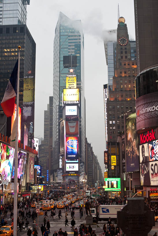 Times Square in New York City in the late afternoon in March 2011.