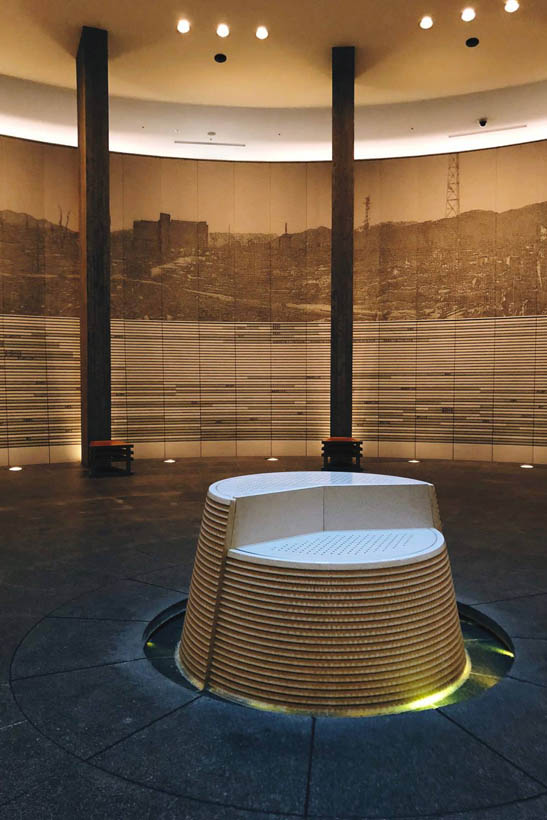 The Hiroshima National Peace Memorial Hall, an underground monument aiming to save the memories of the survivors of the attack.