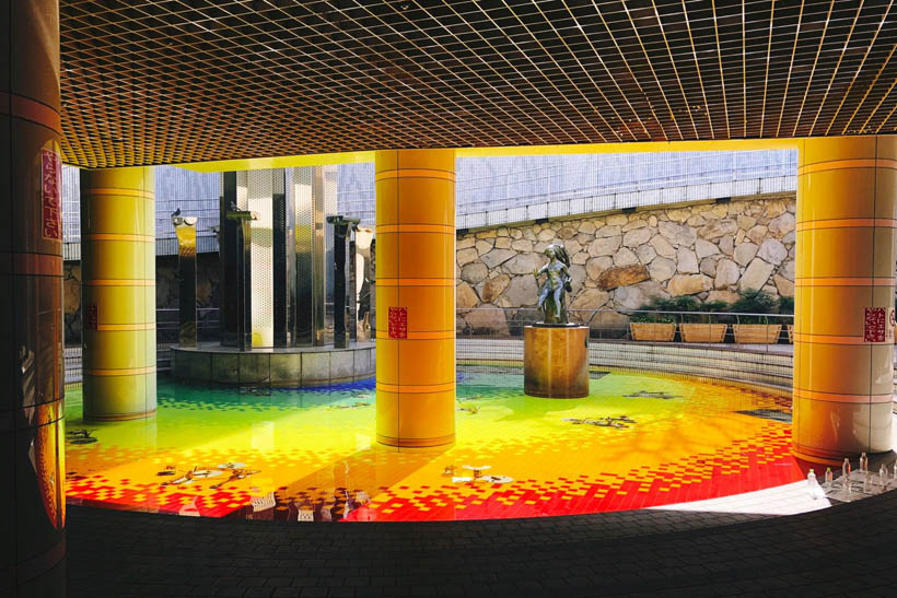 A nifty looking pond in one of the passages in Okayama.