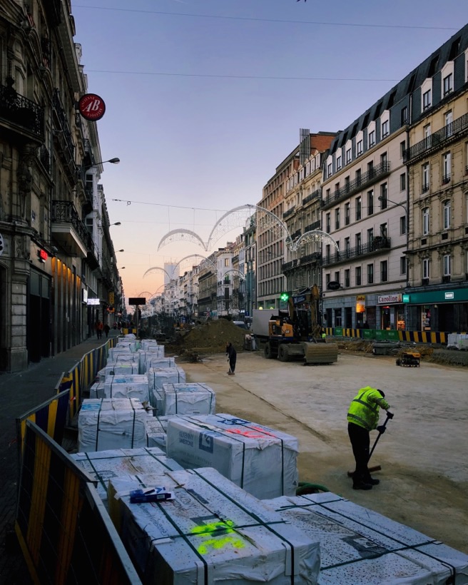 The Anspach Boulevard in Brussels.