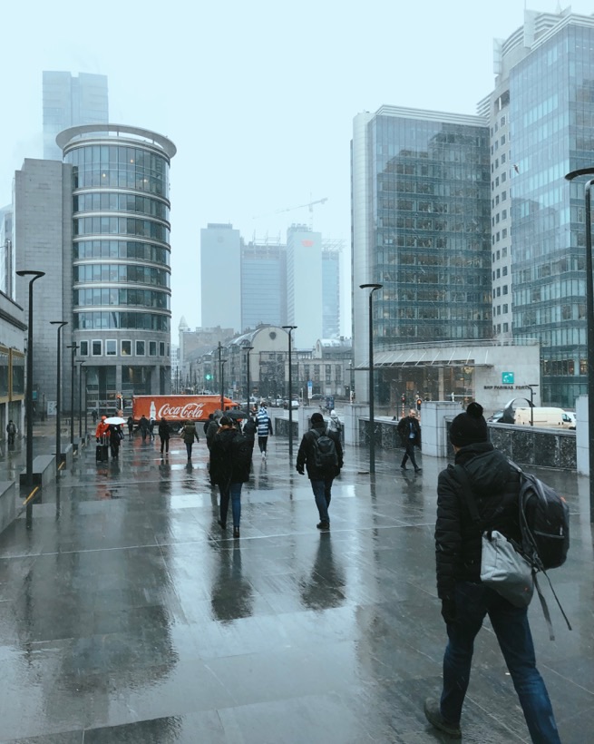 A cold morning in Brussels North Station.