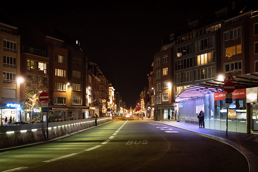 The Bondgenotenlaan on New Years Day in Leuven.