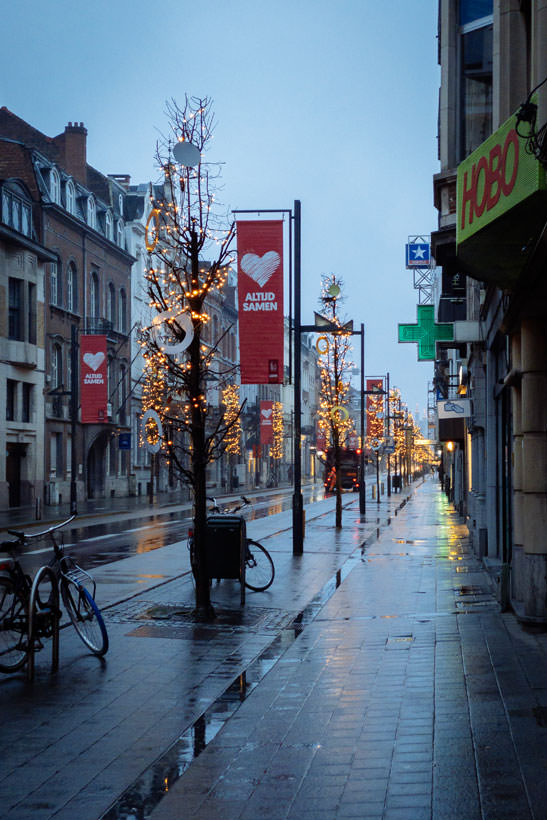 The Bondgenotenlaan on a quiet, rainy morning in January.