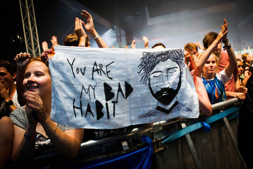 Foals live op Rock Werchter Festival in België op 6 juli 2014