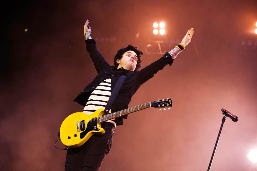 Green Day live op Rock Werchter Festival in België op 4 juli 2013