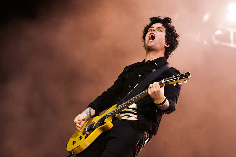 Green Day live op Rock Werchter Festival in België op 4 juli 2013