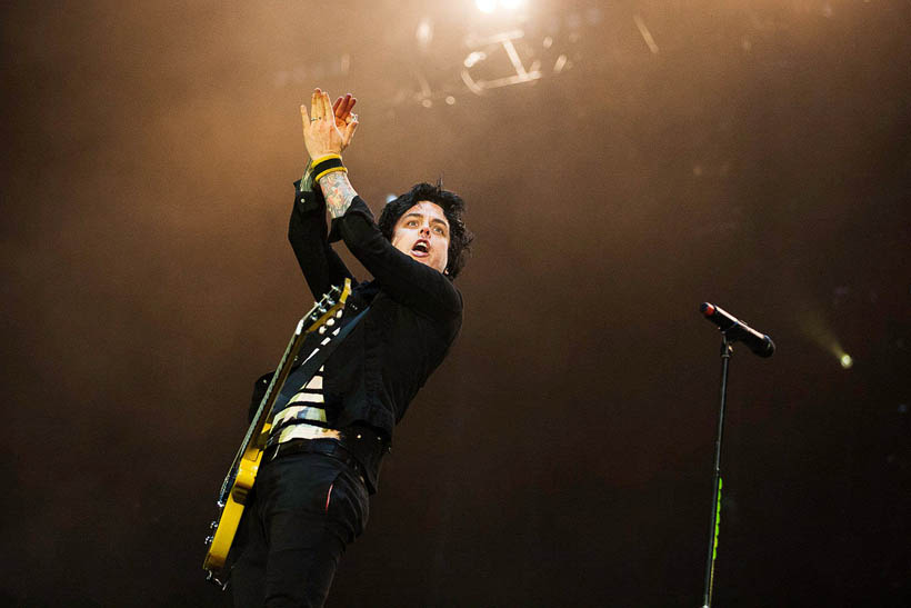 Green Day live op Rock Werchter Festival in België op 4 juli 2013