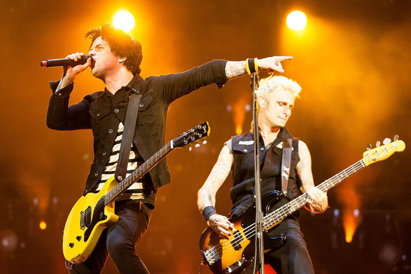 Green Day live op Rock Werchter Festival in België op 4 juli 2013