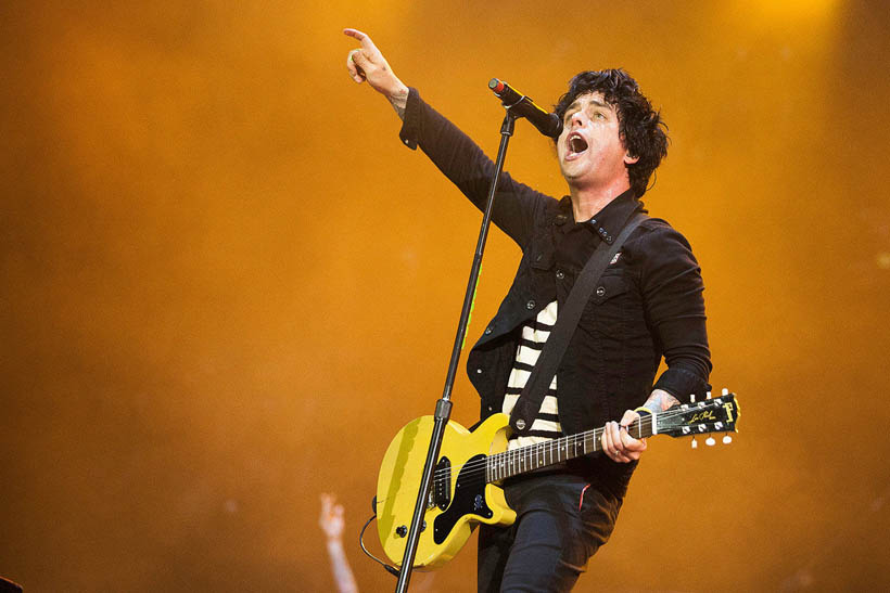 Green Day live op Rock Werchter Festival in België op 4 juli 2013