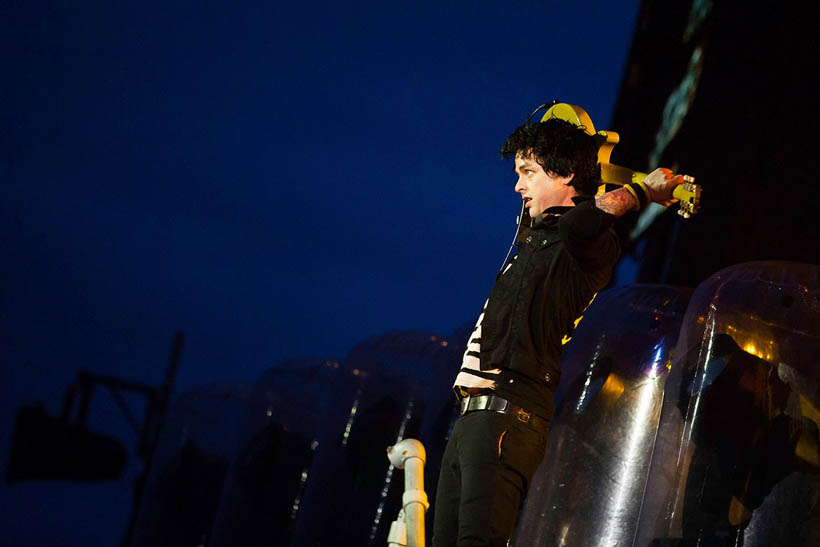 Green Day live op Rock Werchter Festival in België op 4 juli 2013