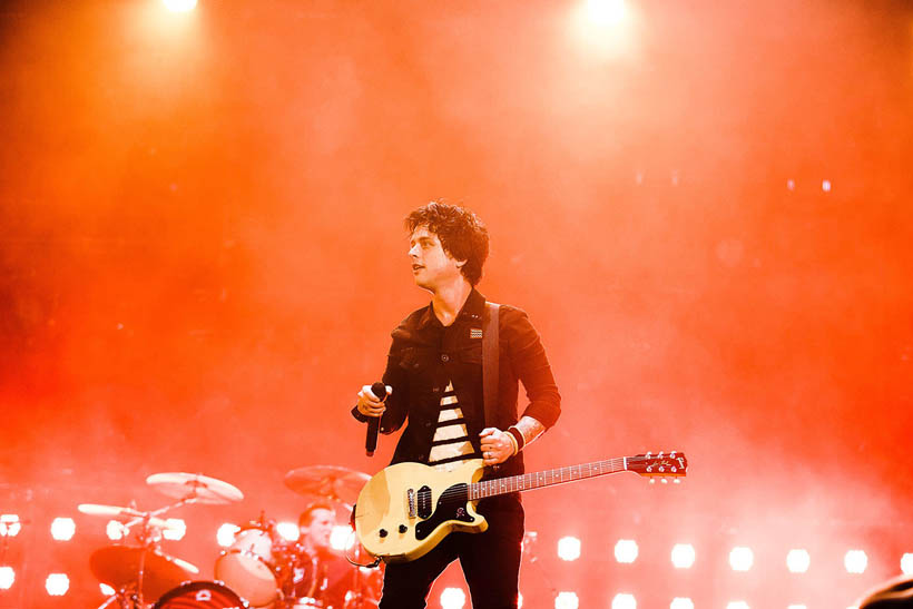 Green Day live op Rock Werchter Festival in België op 4 juli 2013