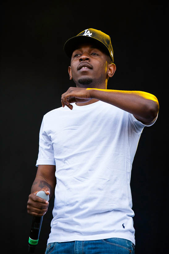 Kendrick Lamar live op Rock Werchter Festival in België op 6 juli 2013