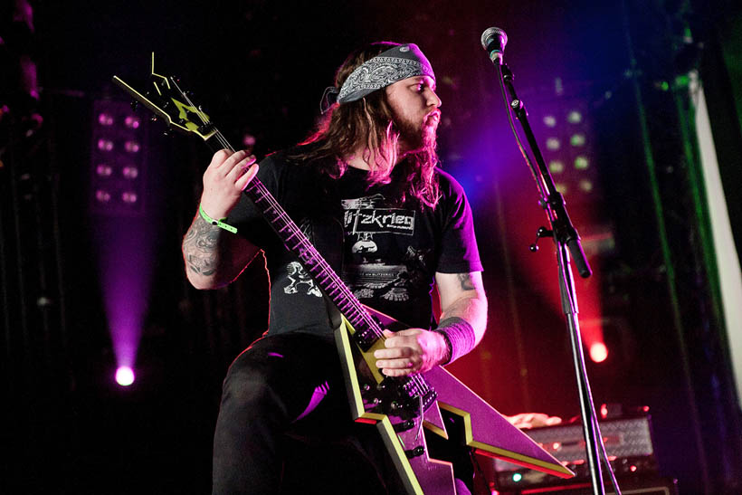 Municipal Waste live op Dour Festival in België op 13 juli 2012