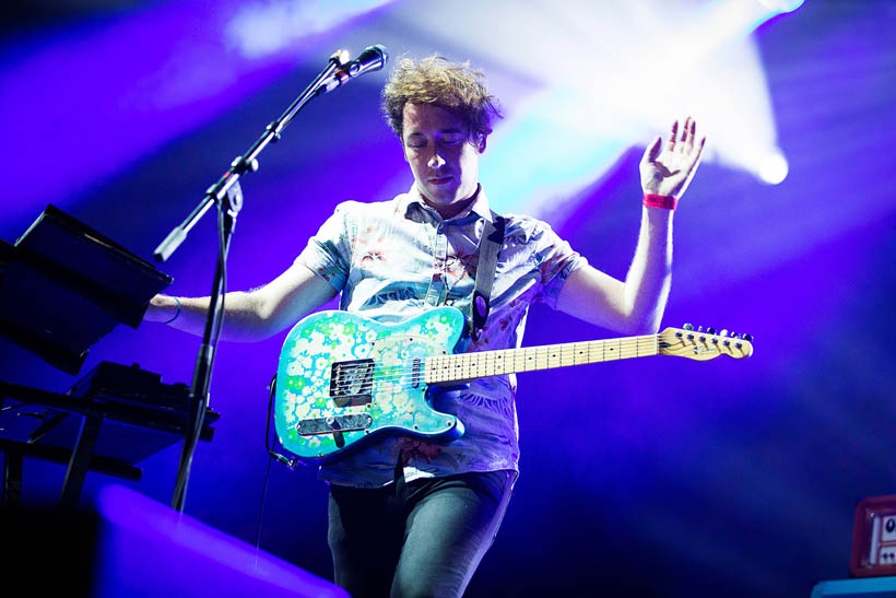 The Wombats live op Rock Werchter Festival in België op 3 juli 2014