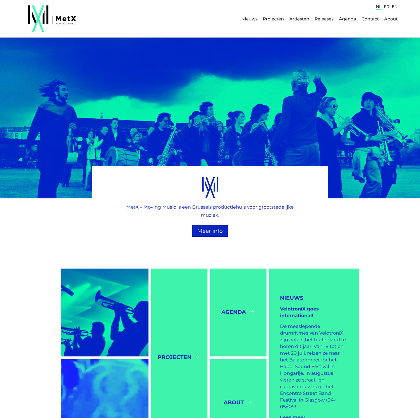 Homepage of MetX.