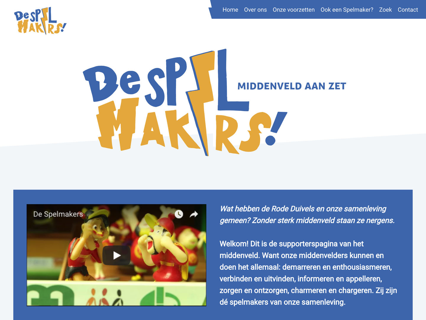 Homepage of De Spelmakers.
